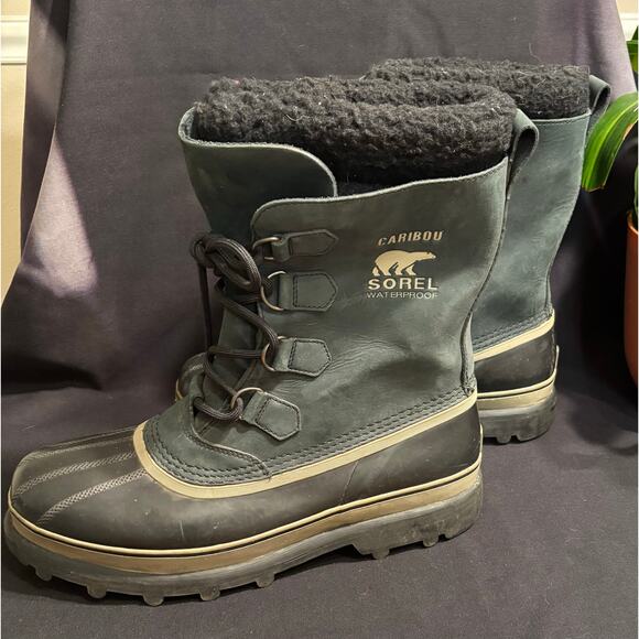 Men's Sorel Caribou Warm Lining Boots Waterproof Nubuck Leather, size 13 - Picture 2 of 5